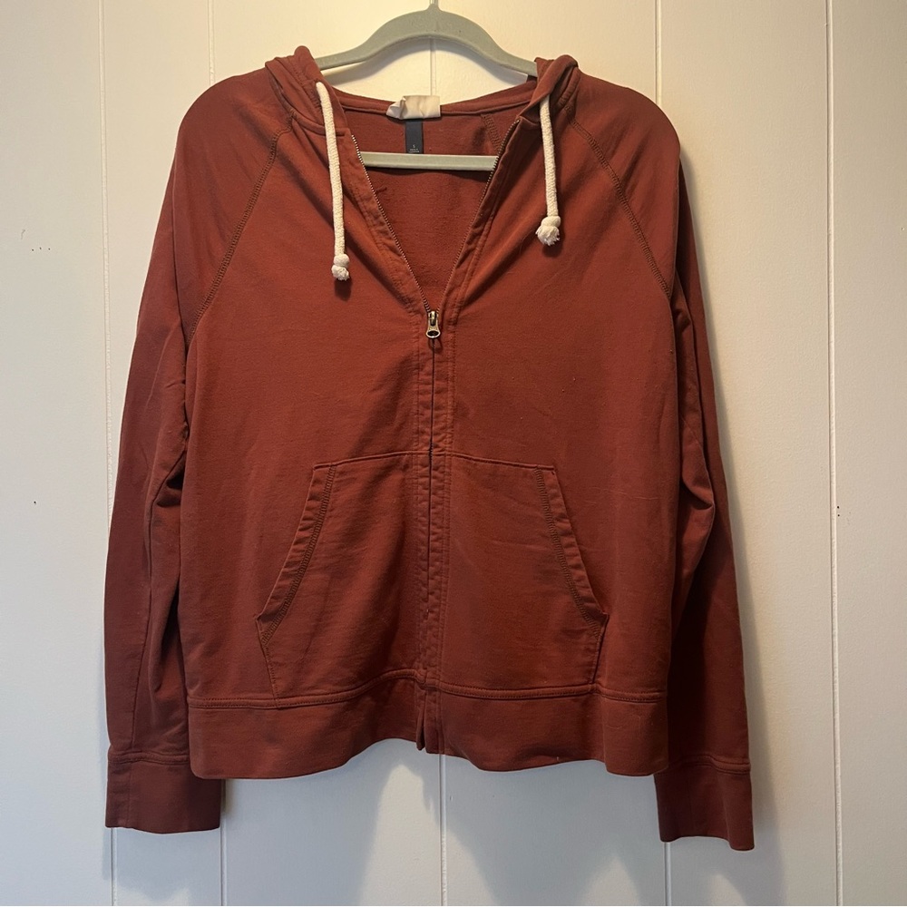 Rust Zip-Up Hoodie for Women